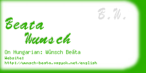 beata wunsch business card